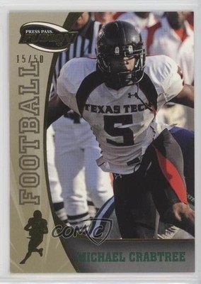 2009 Press Pass Fusion Gold 15/50 Michael Crabtree #40 Rookie RC 2p6