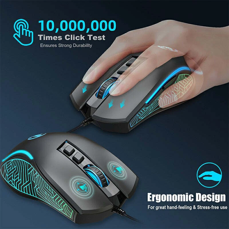 High Precision 3600 DPI RGB Gaming Mouse with Wired Programmable Design - Image 3 of 4