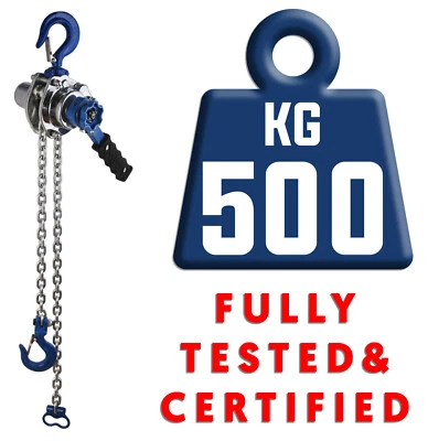 LiftinGear 500kg Manual Hand Ratchet Chain Lever Winch Lifting Pull Hoist