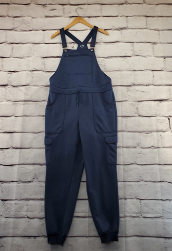 DULUTH TRADING CO Overalls Womens Medium Buckle Cinched Waist Blue Cargo