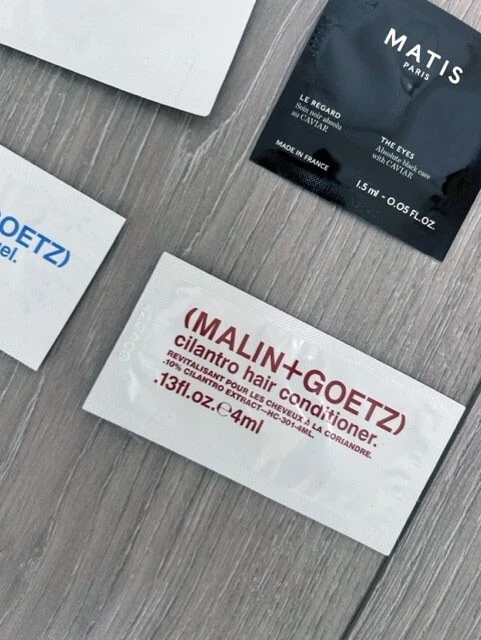 MALIN + GOETZ & MATIS SAMPLES CAVIAR EYES, EYE GEL, DETOX FACE MASK, CONDITIONER - Image 3 of 4