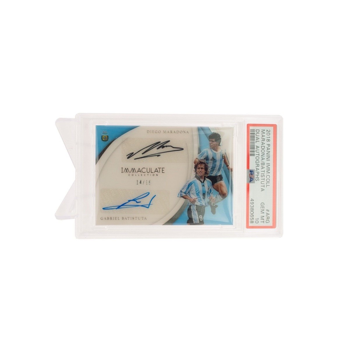 PANINI 2018-19 Immaculate Diego Maradona Gabriel Batistuta /15 DU 