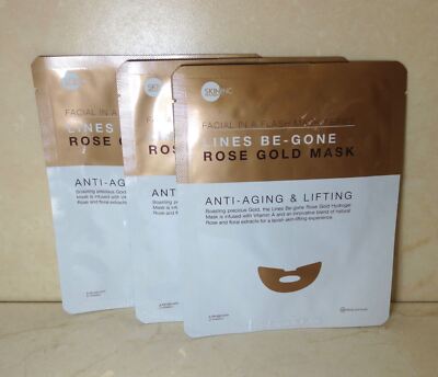SKIN INC LINES BE-GONE ROSE GOLD FACE MASK ANTI-AGING + LIFTING - LOT OF 6