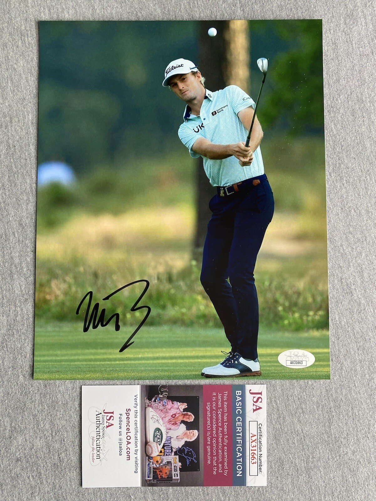 Will Zalatoris Autographed Signed 8x10 ACTION PHOTO PGA GOLF JSA AX31663 