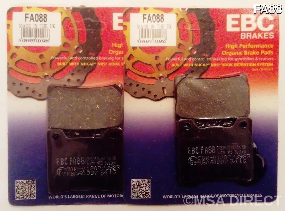 Pastillas de freno de disco delanteras EBC orgánicas (2 juegos) para Yamaha VMAX 1200 (1991 a 1992) Foto 2 de 4