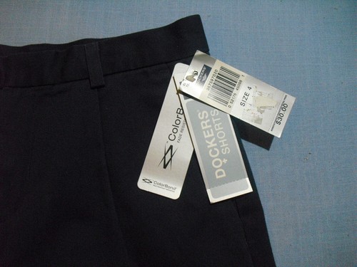 NEW NWT Dockers Womens Shorts size 4 navy blue 100% cotton - Picture 3 of 5