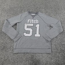 Abercrombie Kids Sweater Boys Large 15/16 Gray White Pullover Sweatshirt Youth