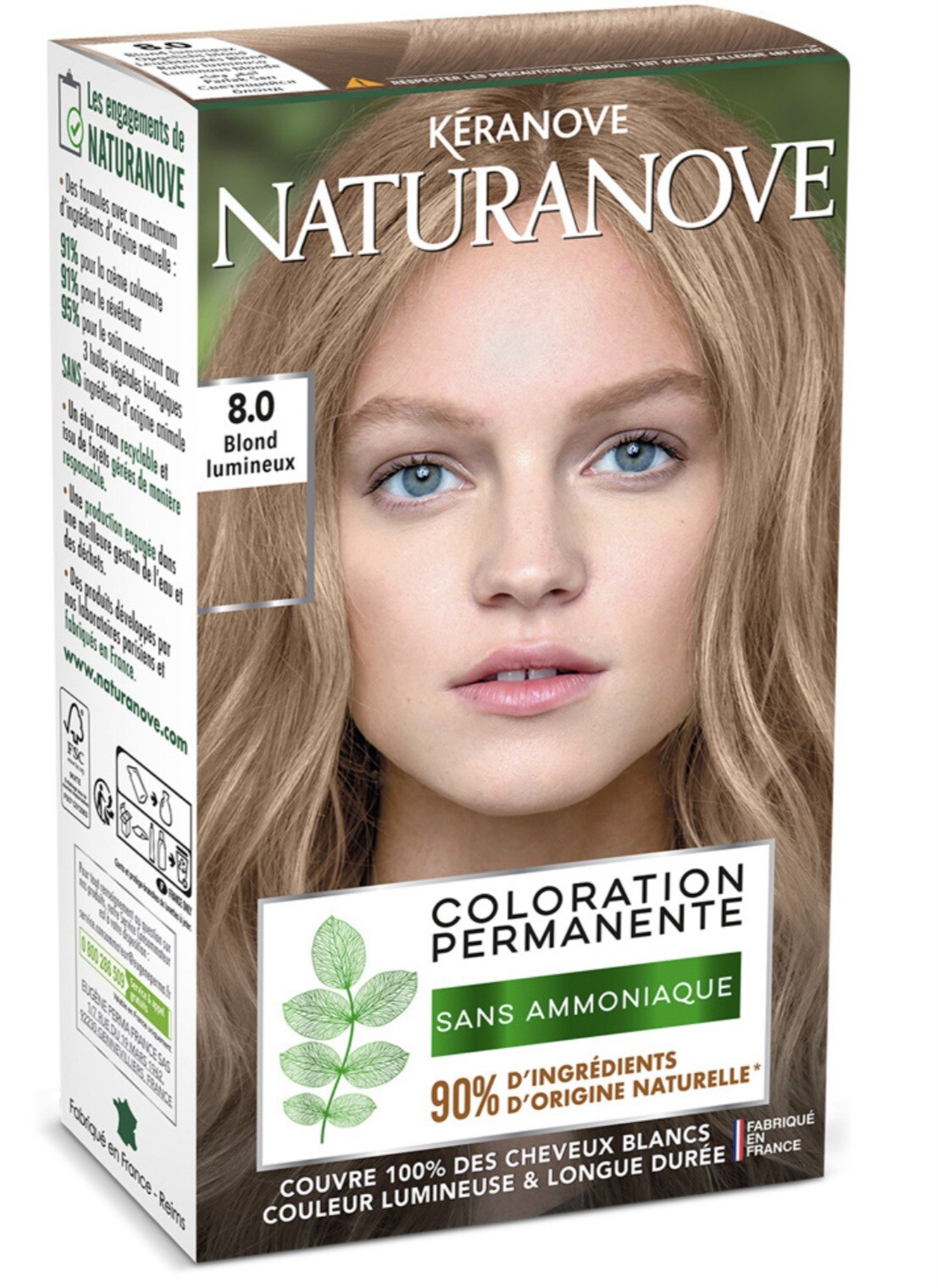 Coloration Blond lumineux 8.0 Naturanove look ensoleillé et cheveux brillants au quotidien