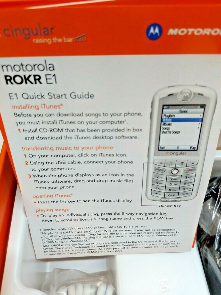 [Rare, Collectible] Motorola ROKR E1 Silver (Cingular) "The iTunes