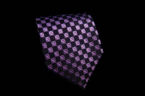 Kenneth Roberts Platinum - Men's Purple Square 100% Silk Neck Tie 3.6"W x 59"L - Picture 5 of 8