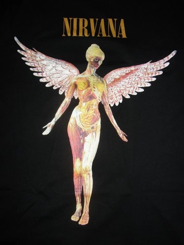 NIRVANA IN UTERO T-Shirt Herren Grundge Music Musik CD/LP-Cover L-2X Kurt Cobain - Bild 3 von 3