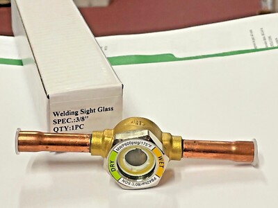 Sight Glass Moisture Indication 3/8 Sweat, R410a, R22 Sight Glass Refrigeration