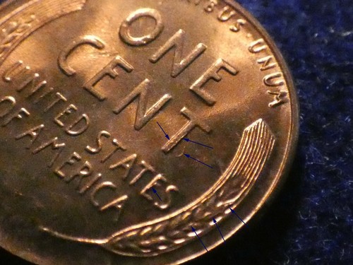 1957-P Lincoln Wheat Cent With Multi Die Cracks/Breaks Uncirculated BU No-621 - Picture 11 of 12