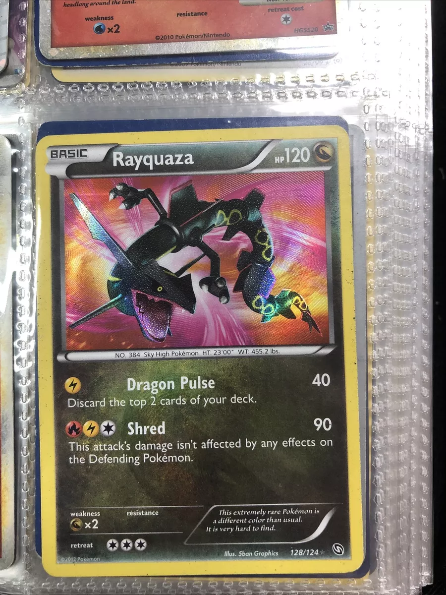 pokemon rayquaza 128/124 Dragons Exalted Ultra Rare Holo Shiny Pokemon Card