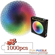 Round Jigsaw Puzzle Educational Rainbow Large 26 Inch 1000 Pieces
