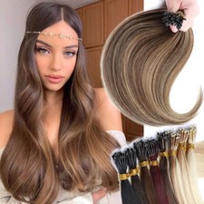 200G Nano Ring 100 Human Remy Hair Extensions Micro NANO Loop Beads I Tip Thick