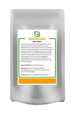 500g | Saccharin | 100% rein | Natrium | Süßstoff | Süßungsmittel | Buxtrade
