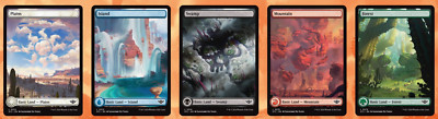 MTG Outlaws of Thunder Junction Full Art Land Set (5) | NM