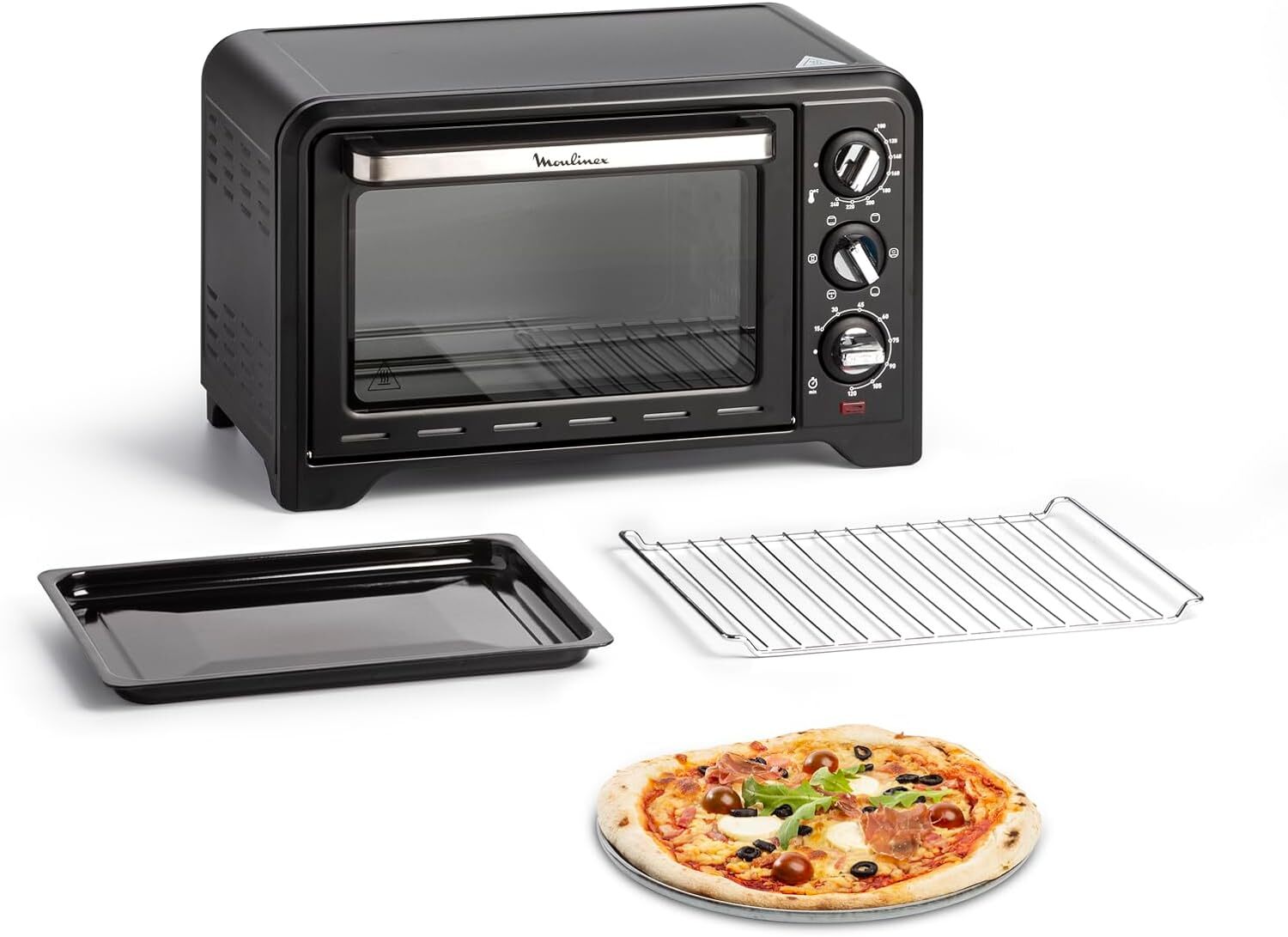 Four électrique posable 19L mini avec chaleur tournante noire