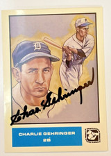 CHARLES GEHRINGER Autographed Signed Baseball Card # 16 DETROIT TIGERS