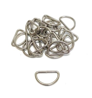38 mm geschweißte D-Ringe 3 mm vernickelt Beutel Riemen Hundeleinen x2 x5 x10 x25 x50
