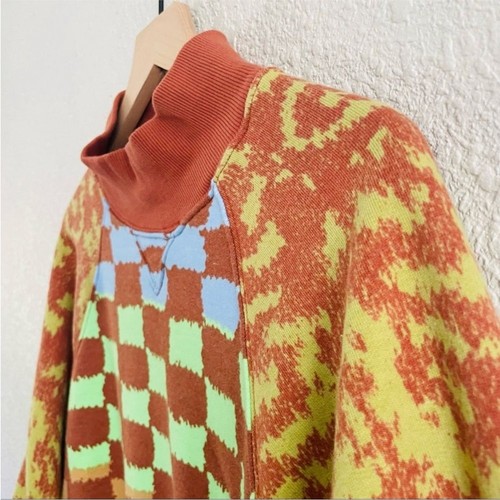Free people movement neon checker sweatshirt medium - Picture 7 of 8