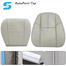 For 2007-2014 Chevy Tahoe LT LS LTZ Z71 Passenger Leather Seat Cover Light Gray