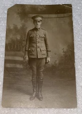 Postcard-WW1-Military Uniform Man RPPC
