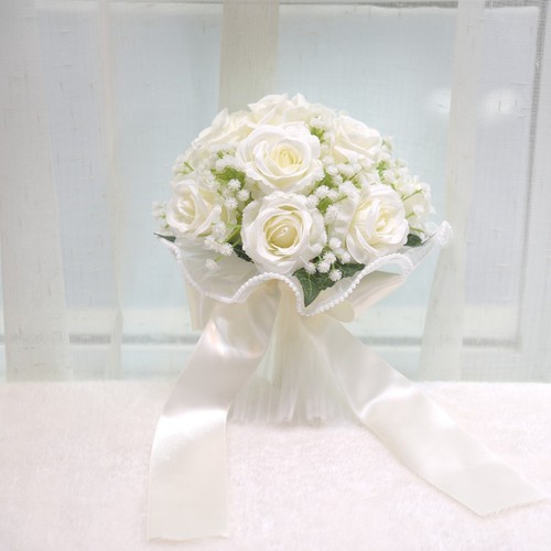 Brautstrauß Hochzeitsstrauß Künstliche Rosen Brautjungfer Handheld Strauß Blumen - Bild 8 von 17