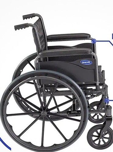 Invacare Tracer EX2 Rollstuhl für Erwachsene Standard klappbar 20 Zoll Sitz 250 Pfund - Bild 2 von 2