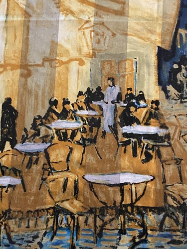 Reflets d' Art Famous Paintings Scarf Le cafe, le soir d' apres after Van Gogh - Picture 2 of 8