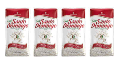 4 Bags Café Santo Domingo, 16 oz Bag, Ground Coffee, Medium Roast 