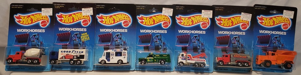 Vintage Hot Wheels Workhorses Die-Cast Vehicle Collection  
