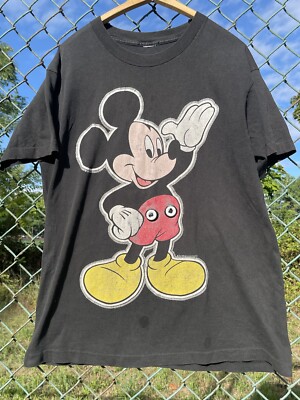 Mickey vintage t-shirt ディズニー　ミッキー　90年代 90's Disney Vintage Mickey Mouse Faded Black Single Stitch