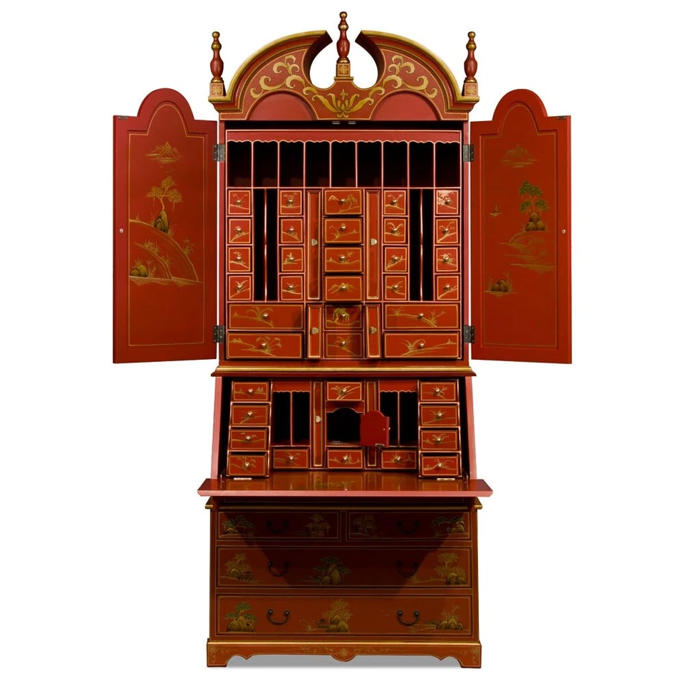 Vendedor de EE. UU. - Escritorio Secretario Francés Asiático Chinoiserie - Entrega GRATIS de Guante Blanco Foto 3 de 4