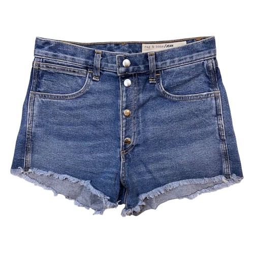 rag & bone /JEAN Lou Bluehill Blue Button Fly Cut Off Denim Shorts Women's 25 - Picture 9 of 12