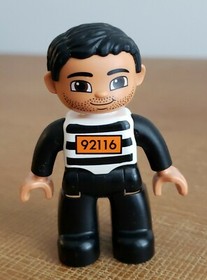 LEGO Duplo Lot of 2 Figures Policeman & Prisoner (Set 10809 Police Patrol) 