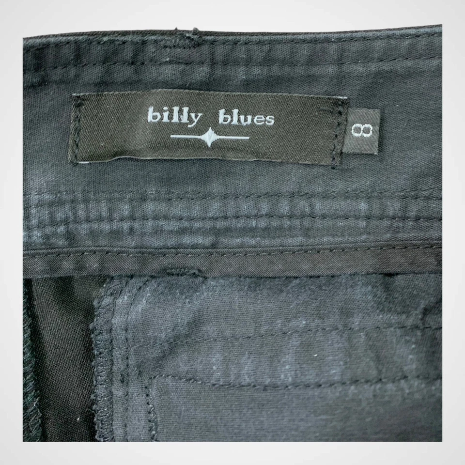 Billy Blues 裤子女式 8 (32x30) 靴型喇叭中腰弹力黑色长裤 — 第 4/4 张图片