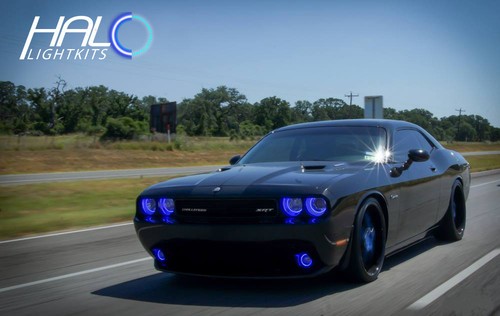 2008-2014 DODGE CHALLENGER BLUE PLASMA HALO HEADLIGHT RINGS KIT by ORACLE - Picture 4 of 4