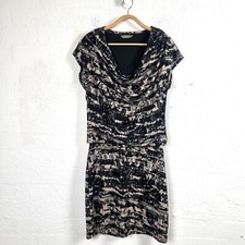 JACQUI E Womens Pencil Dress Size S Black/Beige Stretch Knit Low Waisted