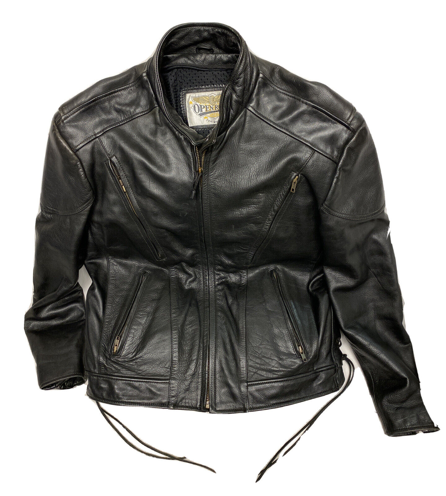 Black Leather Open Road Jacket Motorcycle Men’s Size XL Wilson’s
