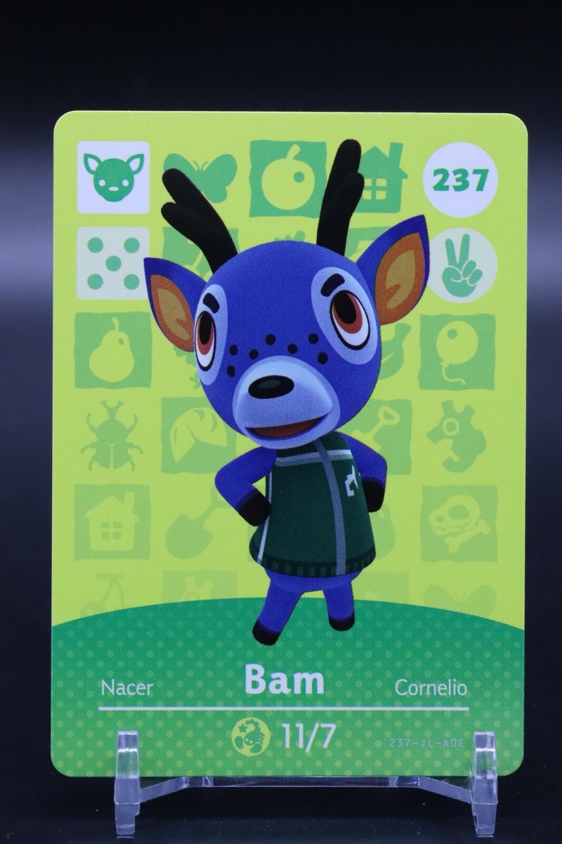 Bam # 237 Animal Crossing Amiibo Card AUTHENTIC Series 3 NEW