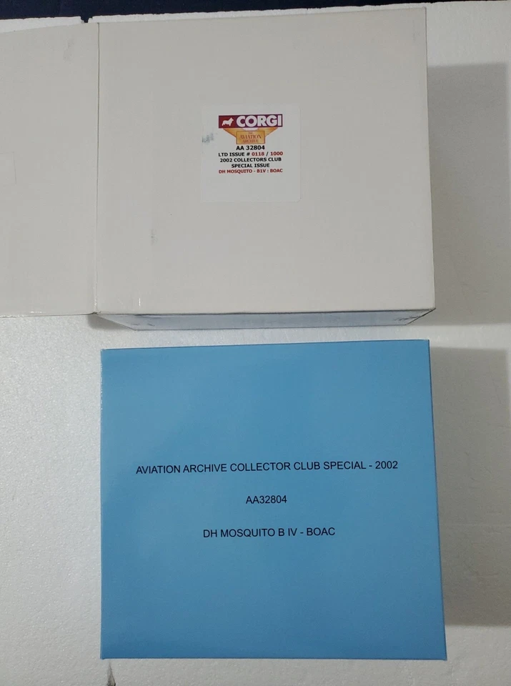 CORGI AA32804 DH MOSQUITO B IV BOAC AVIATION ARCHIVE CLUB SPECIAL 2002 - Image 2 of 4