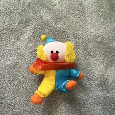 Dakin 1984 Vintage Clown Plush Stuffed Doll Yellow/Blue Satin Outfit MPN 118