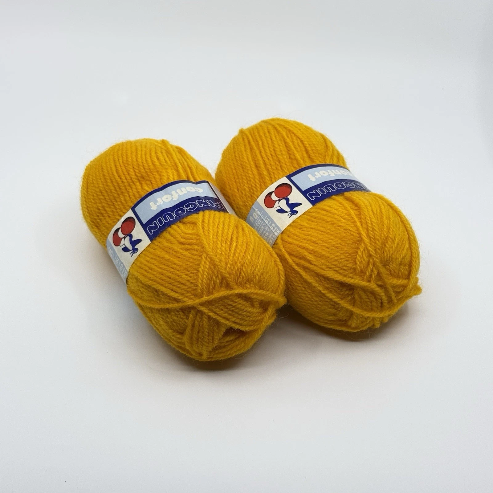 Pingouin Confort Yarn Lot 2 Skeins Gold Wool Acrylic Mohair Color 101 image 2