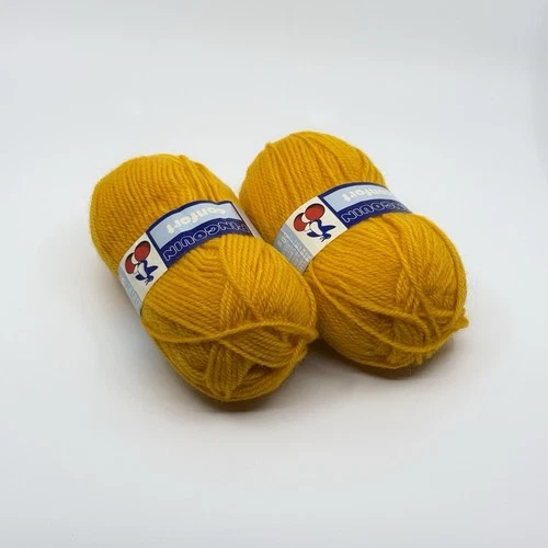 Pingouin Confort Yarn Lot 2 Skeins Gold Wool Acrylic Mohair Color 101 image 2