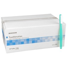 McKesson Adult Soft Bristle Manual Toothbrushes Green 1 Box - 144 per Box