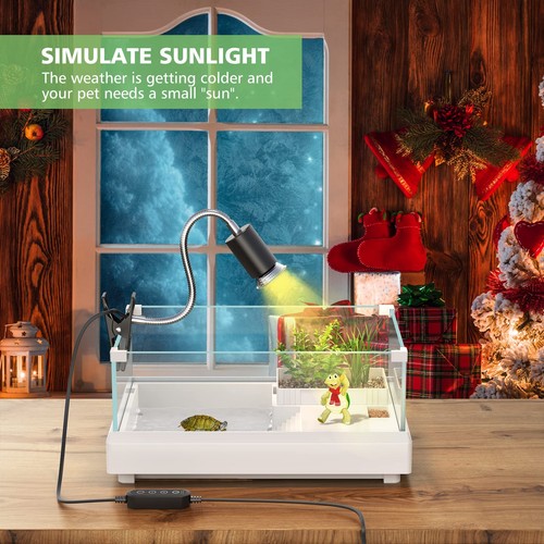 Reptile Heat Lamp Timing Turtle Light UVB/UVA Basking Spot Lamp with Clip T - Picture 2 of 7