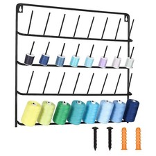 HAITARL 32-Spool Wall-Mounted Metal Sewing Thread Rack for Large Thread