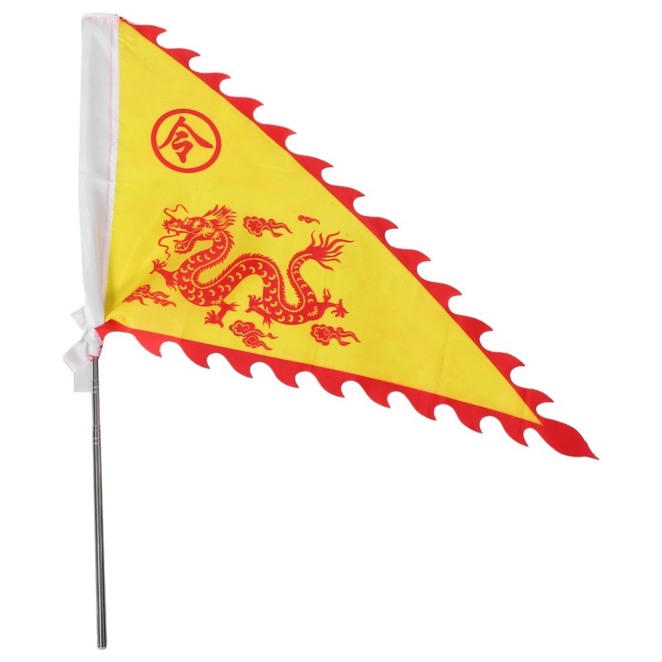 Chinese Traditional Dragon Flag, Triangle Festival Banner with Rod ...